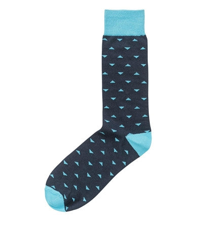 Schwarz-blau gepünktete Herrensocken