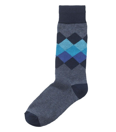 Blau-graue gemusterte Socken
